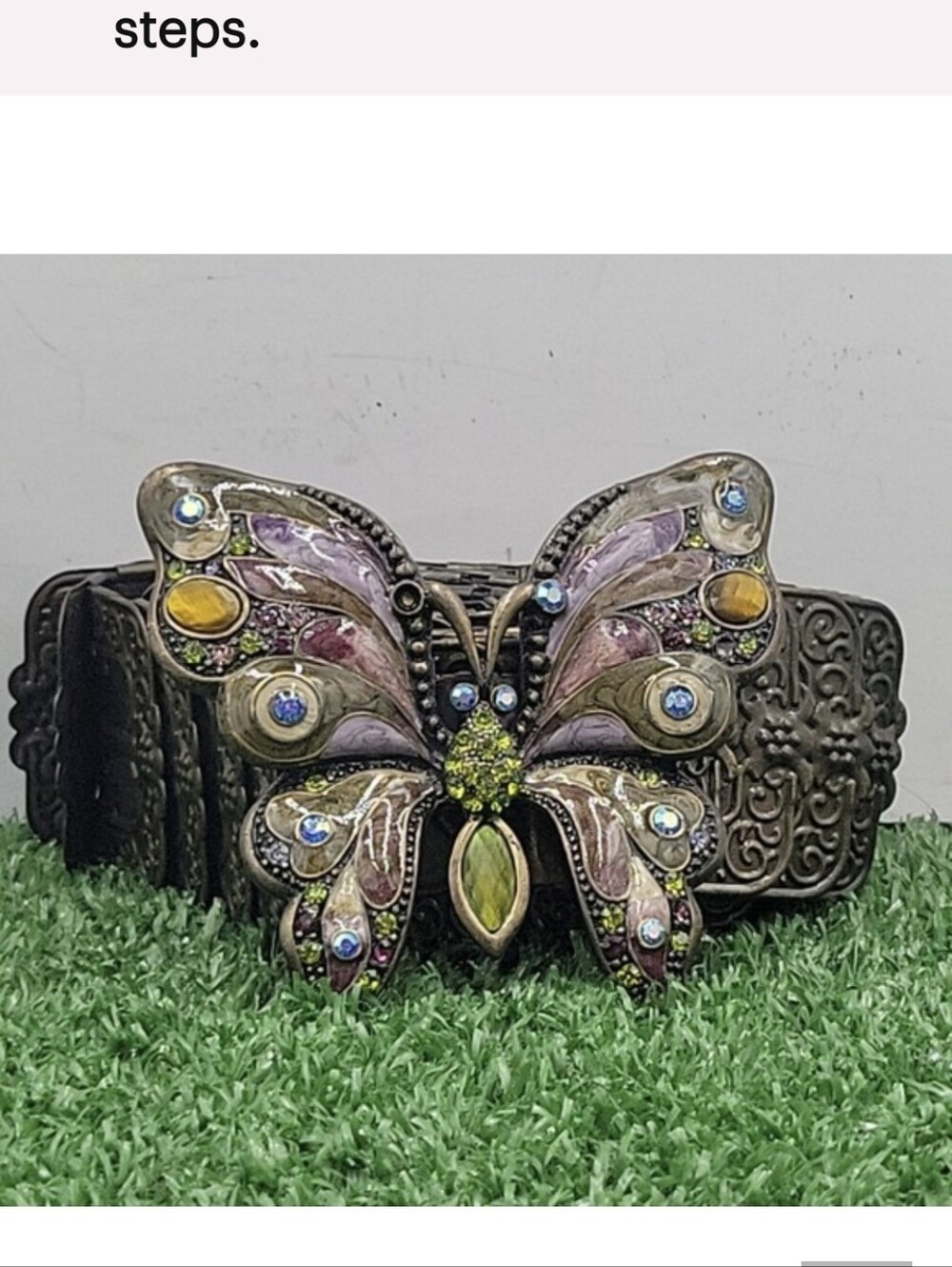 Enamel and Metal butterfly belt